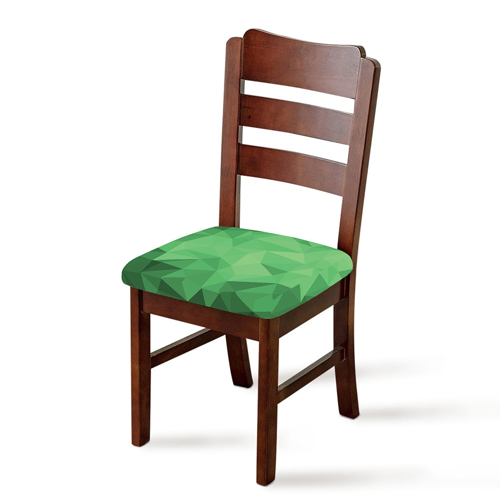 Green Polygonal Geometric Print Chair Cushion Cover