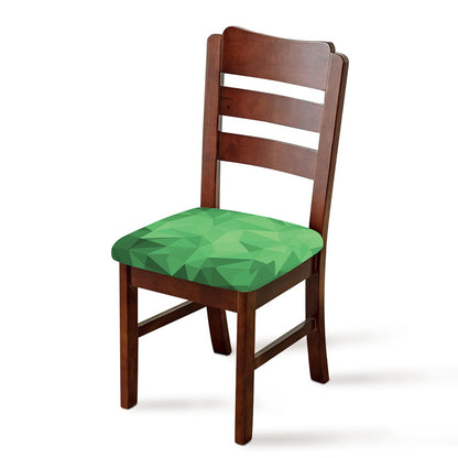 Green Polygonal Geometric Print Chair Cushion Cover