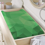 Green Polygonal Geometric Print Changing Pad Cover