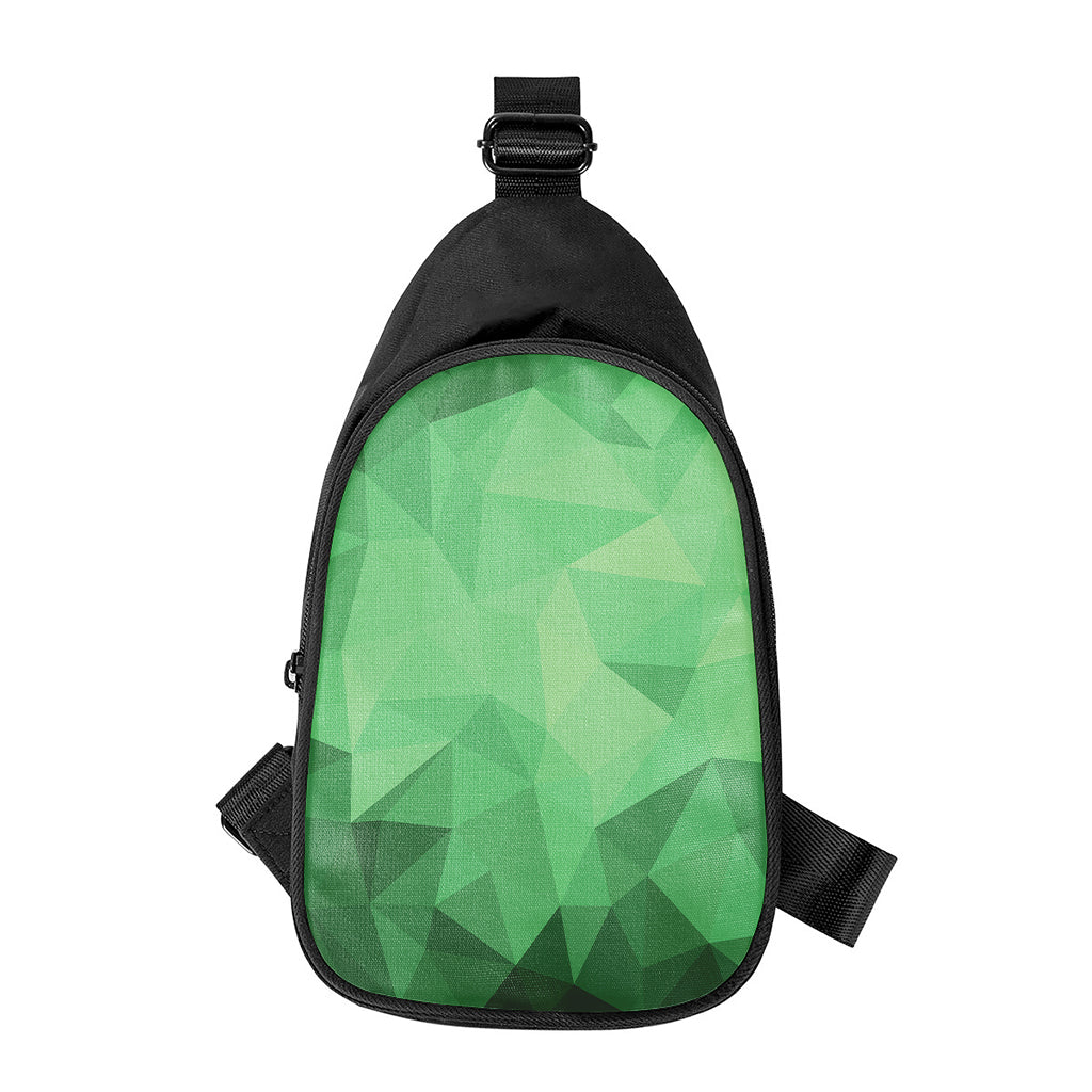 Green Polygonal Geometric Print Chest Bag