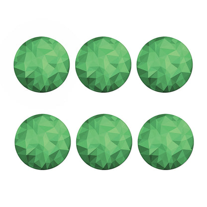 Green Polygonal Geometric Print Coaster Set