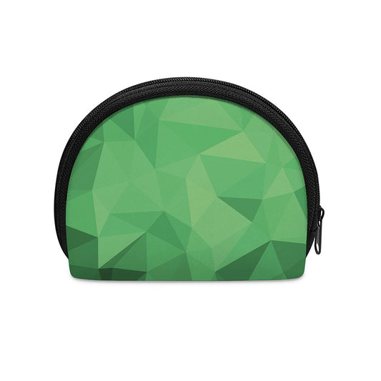 Green Polygonal Geometric Print Coin Purse
