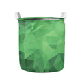 Green Polygonal Geometric Print Collapsible Laundry Basket