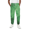 Green Polygonal Geometric Print Cotton Sweatpants