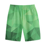 Green Polygonal Geometric Print Cotton Shorts