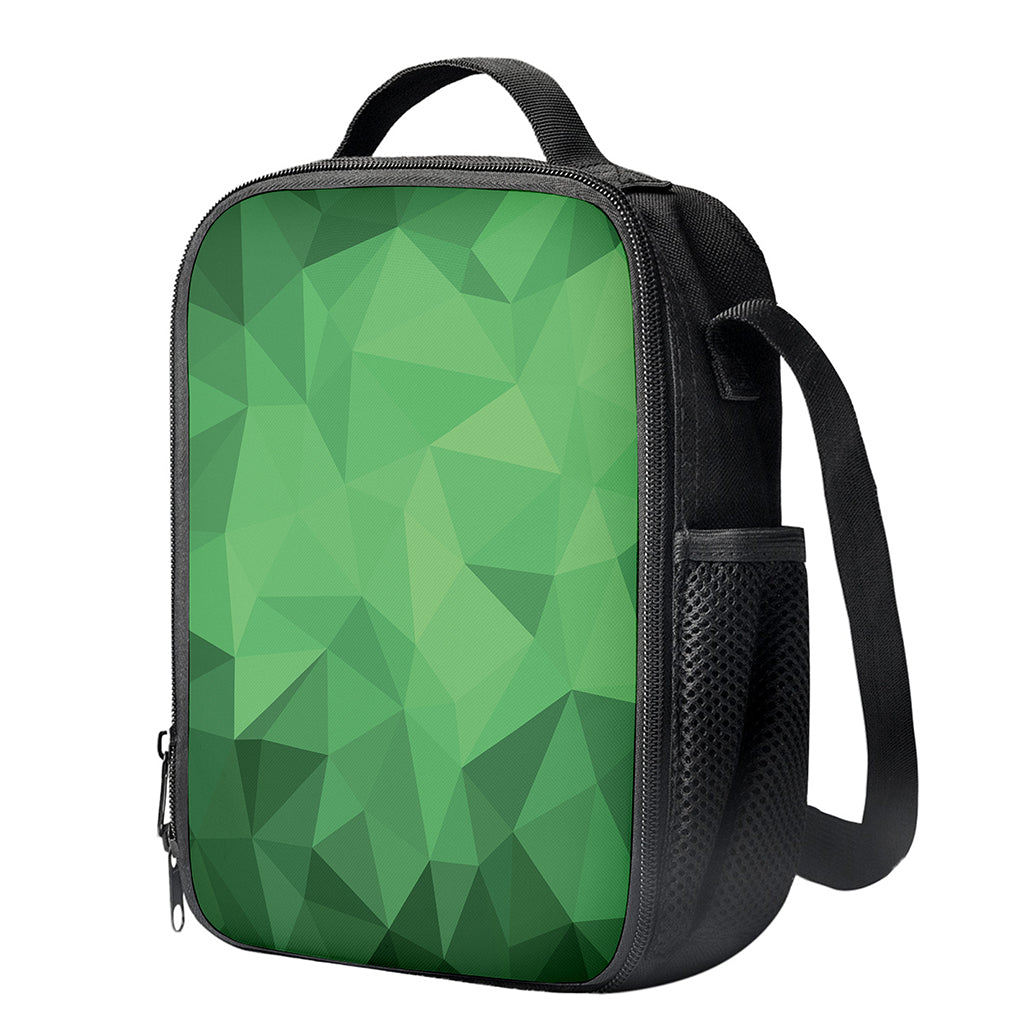 Green Polygonal Geometric Print Crossbody Lunch Bag