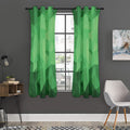Green Polygonal Geometric Print Grommet Curtain Panels