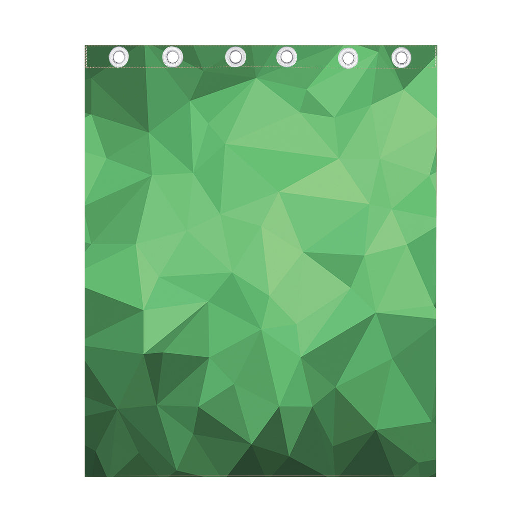 Green Polygonal Geometric Print Curtain