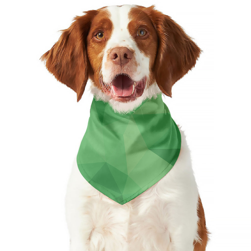 Green Polygonal Geometric Print Dog Bandana