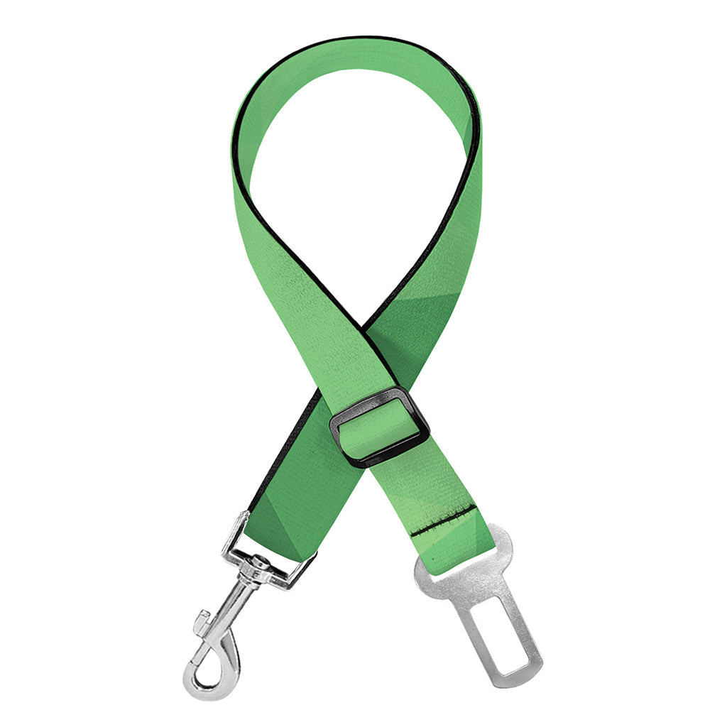 Green Polygonal Geometric Print Dog Seat Belt