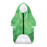 Green Polygonal Geometric Print Dog Zip Up Hoodie