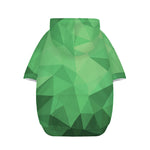 Green Polygonal Geometric Print Dog Zip Up Hoodie