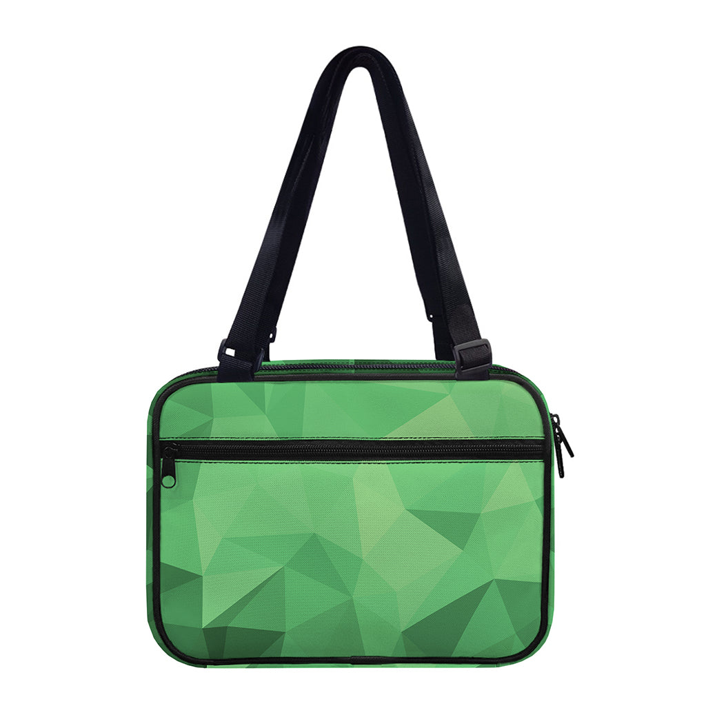 Green Polygonal Geometric Print Double Strap Bible Bag