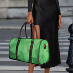 Green Polygonal Geometric Print Duffle Bag