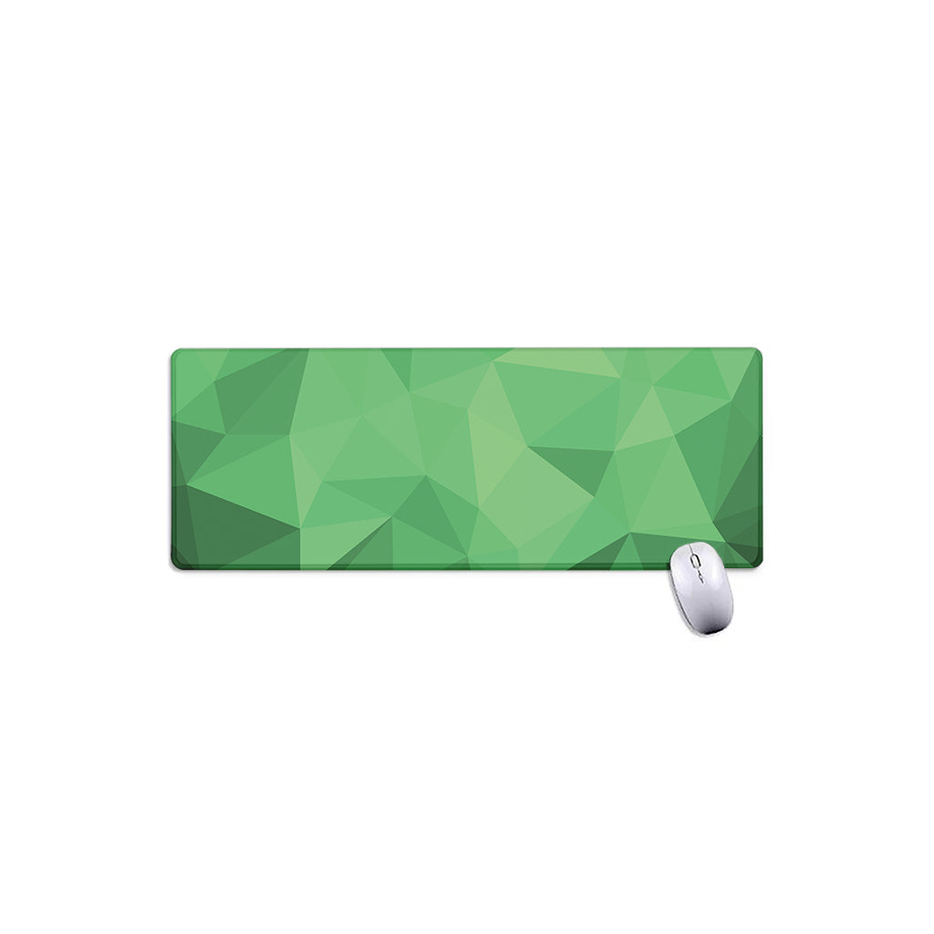 Green Polygonal Geometric Print Extended Mouse Pad