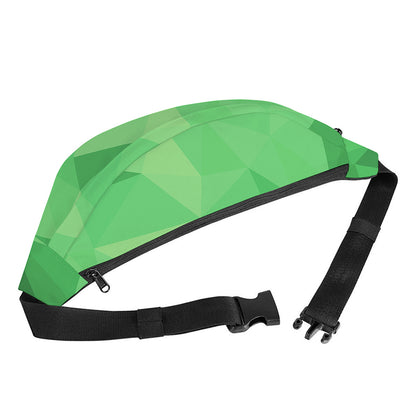 Green Polygonal Geometric Print Fanny Pack
