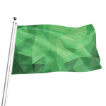 Green Polygonal Geometric Print Flag