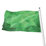 Green Polygonal Geometric Print Flag