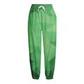 Green Polygonal Geometric Print Fleece Lined Knit Pants