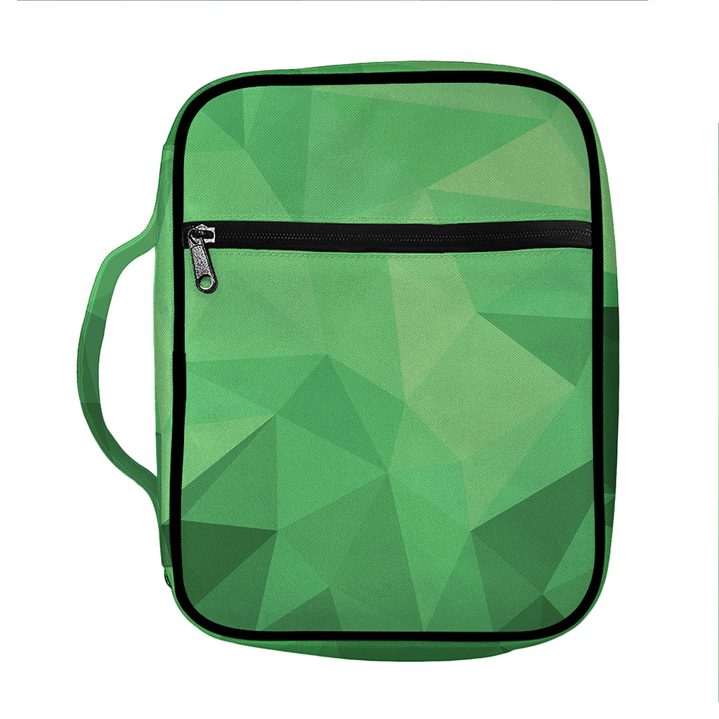 Green Polygonal Geometric Print Front Pocket Bible Bag