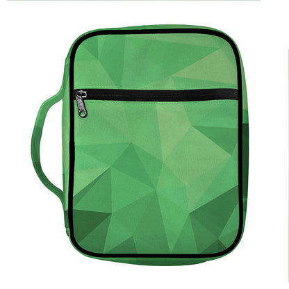 Green Polygonal Geometric Print Front Pocket Bible Bag