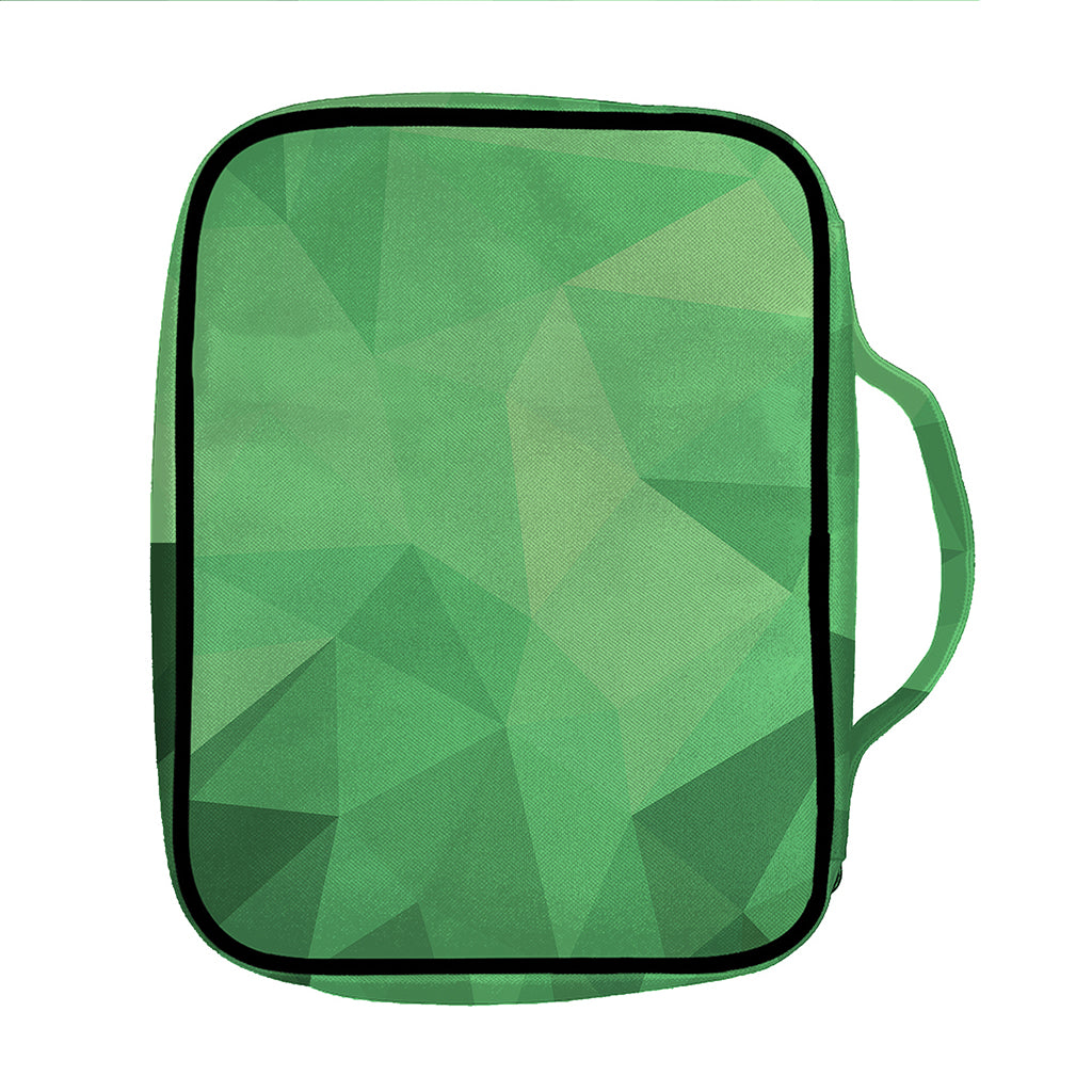Green Polygonal Geometric Print Front Pocket Bible Bag