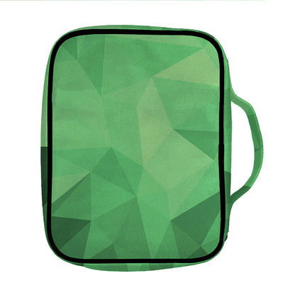 Green Polygonal Geometric Print Front Pocket Bible Bag