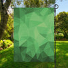 Green Polygonal Geometric Print Garden Flag