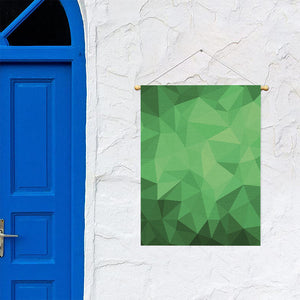 Green Polygonal Geometric Print Garden Flag