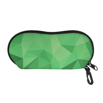 Green Polygonal Geometric Print Glasses Case