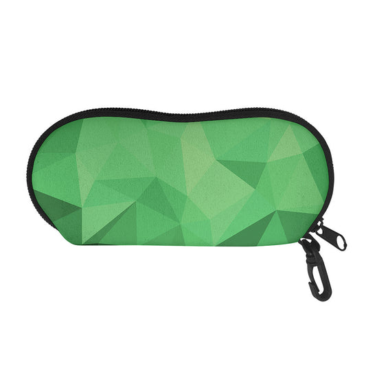 Green Polygonal Geometric Print Glasses Case