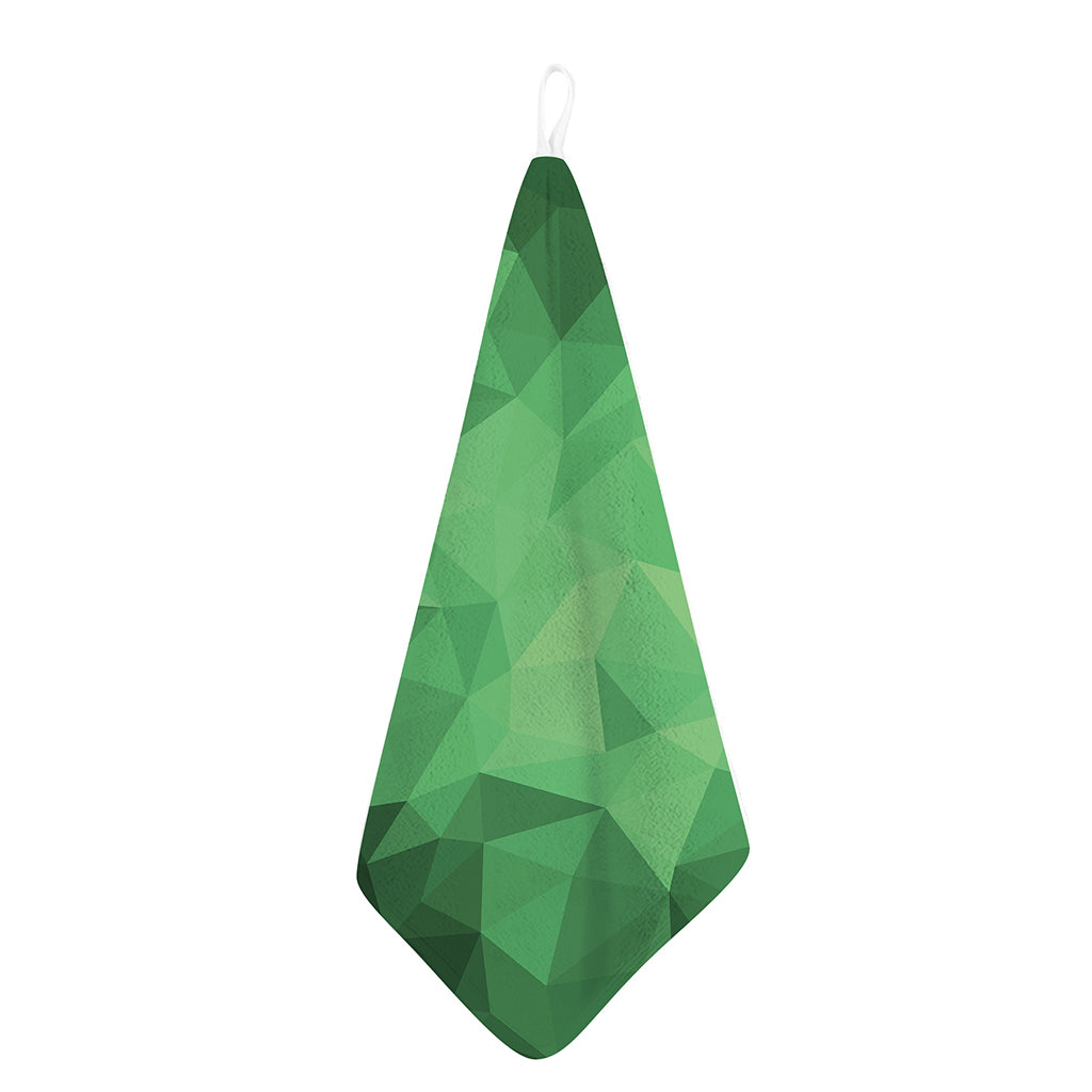 Green Polygonal Geometric Print Hand Towel