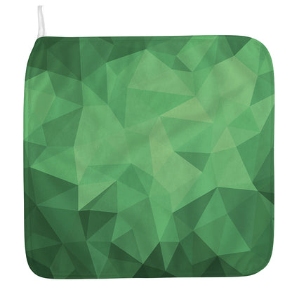 Green Polygonal Geometric Print Hand Towel
