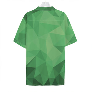 Green Polygonal Geometric Print Hawaiian Shirt