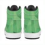 Green Polygonal Geometric Print High Top Leather Sneakers