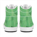 Green Polygonal Geometric Print High Top Leather Sneakers
