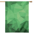 Green Polygonal Geometric Print House Flag