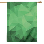 Green Polygonal Geometric Print House Flag