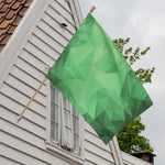 Green Polygonal Geometric Print House Flag