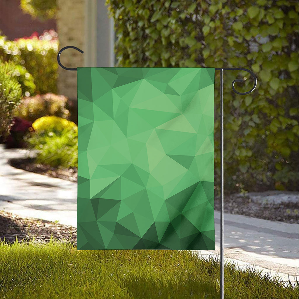 Green Polygonal Geometric Print House Flag