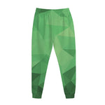 Green Polygonal Geometric Print Jogger Pants