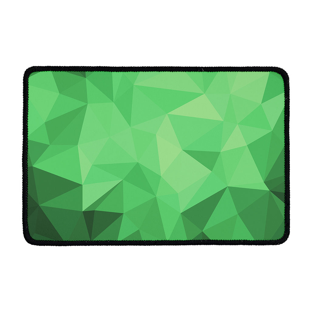 Green Polygonal Geometric Print Kitchen Mat
