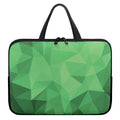 Green Polygonal Geometric Print Laptop Sleeve With Handle