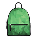 Green Polygonal Geometric Print Leather Backpack