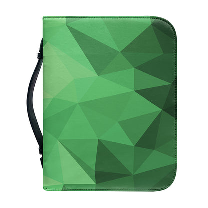 Green Polygonal Geometric Print Leather Bible Cover