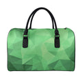 Green Polygonal Geometric Print Leather Duffel Bag