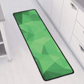 Green Polygonal Geometric Print Long Kitchen Mat