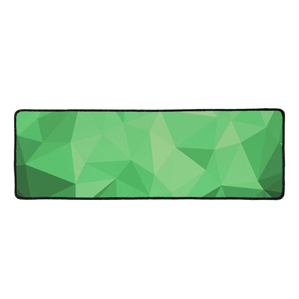 Green Polygonal Geometric Print Long Kitchen Mat