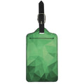 Green Polygonal Geometric Print Luggage Tag