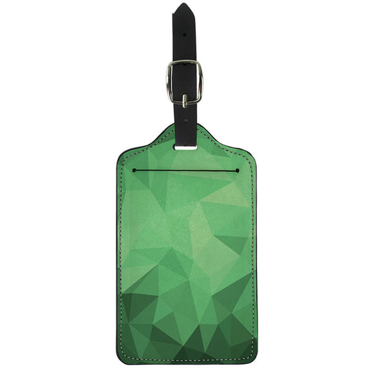 Green Polygonal Geometric Print Luggage Tag